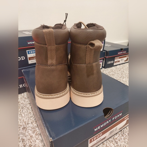 Izod Men's Dark Brown Boots with Cream Sole - Picture 3 of 6